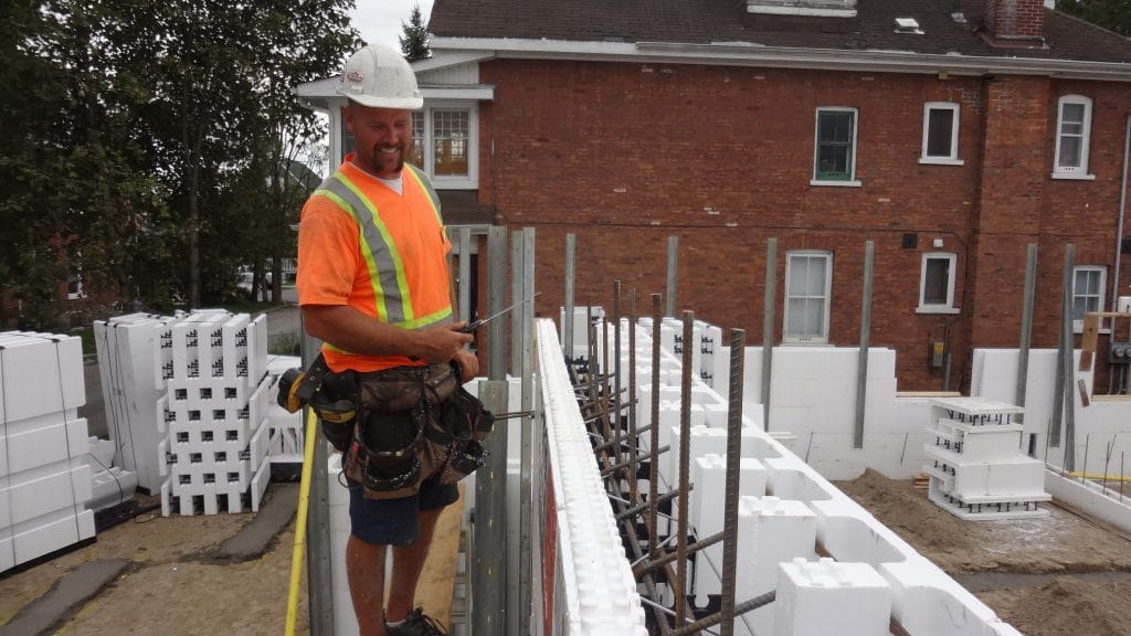 ICF Installer on Site