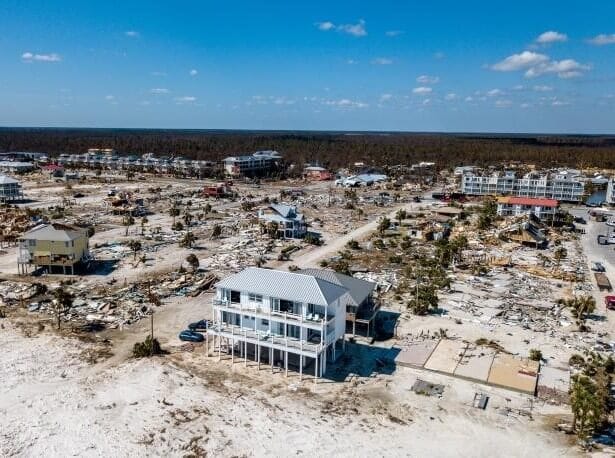 The ‘Survivor House’ in Mexico Beach, Florida—one of the few homes left standing after Hurricane Michael—built with ICF resilience.