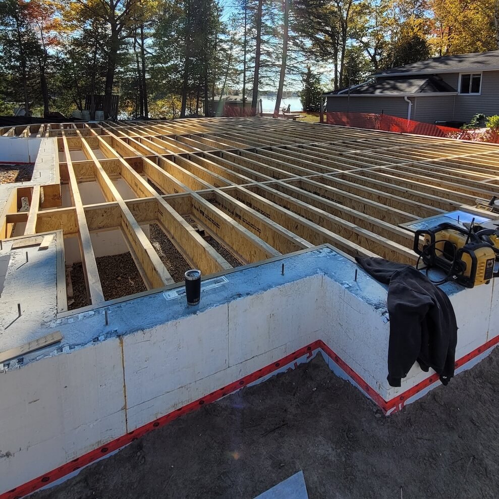 Backfilled Element ICF foundation site ready for the next building phase