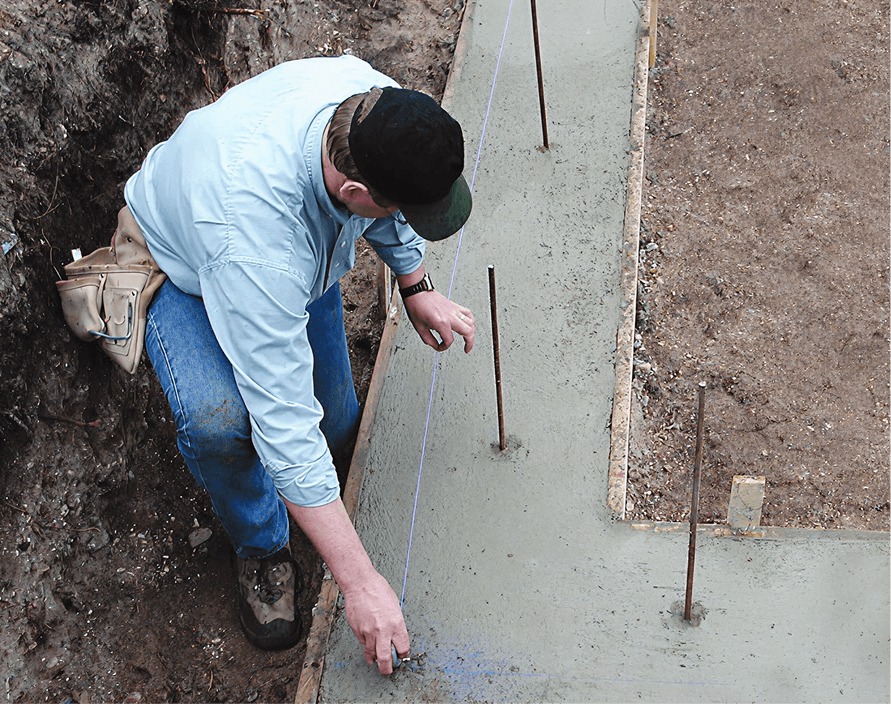Prepared foundation site before Element ICF installation