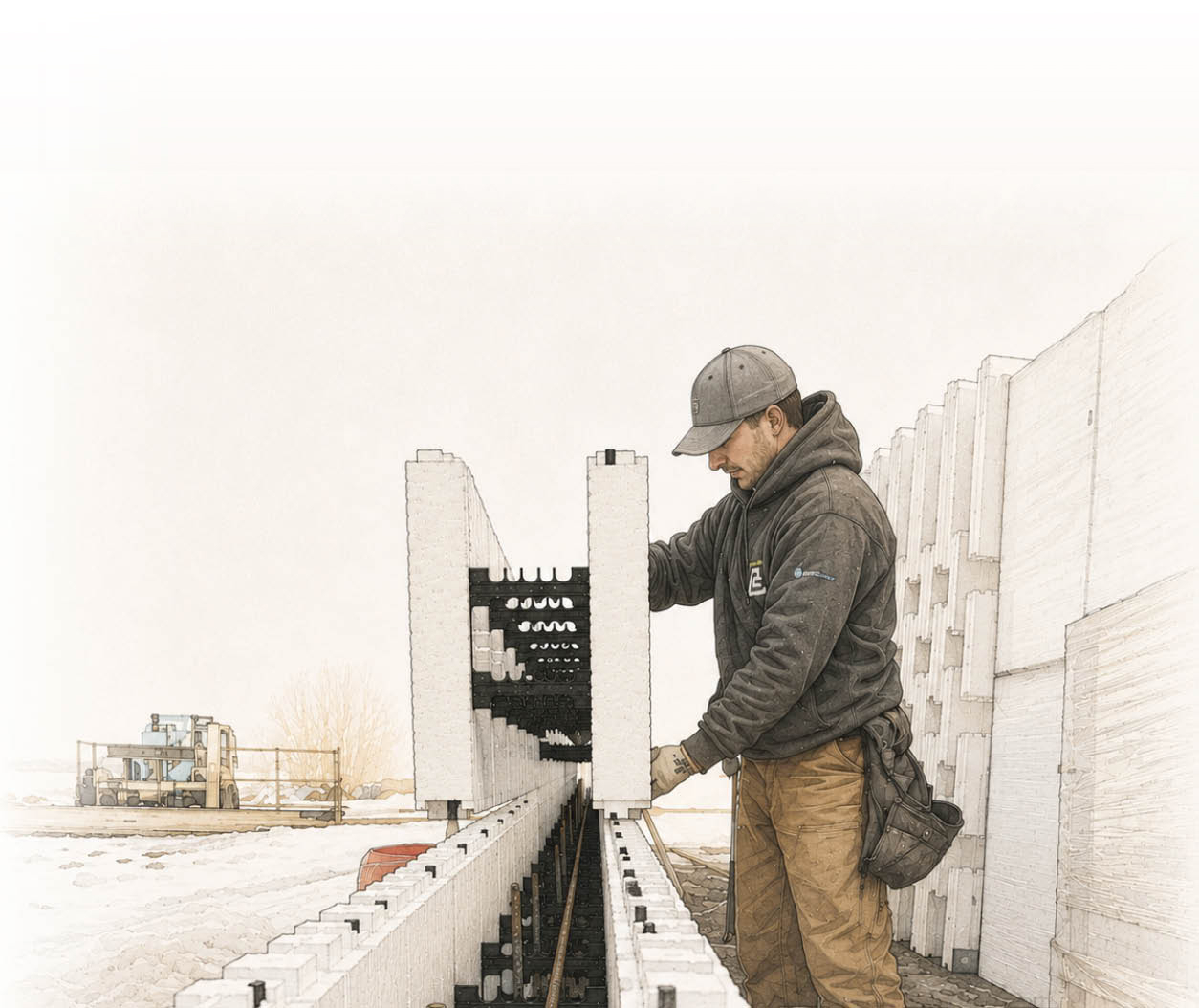 Installer building their own Element ICF foundation