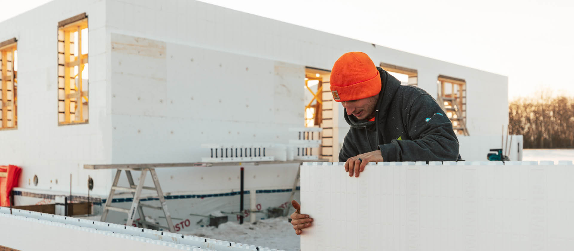 Experienced ICF contractor installing Element ICF