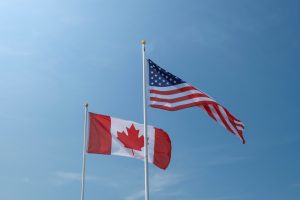 USA and Canadian flag